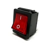 Interruptor basculante de alta resistencia KCD4-201N-4P-R de 28 x 21 mm, 4 pines, DPST, encendido y apagado, 15 A, 250 V CA, con LED rojo T125 de 220 V.