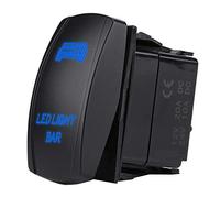 Interruptor Basculante de Barra de Luz LED a Prueba de Agua de 12V 24V, Interruptor Basculante de Palanca de Barra de Luz LED de 5 Pines SPST On OFF para Coche, Barco, Camión(Luz azul)