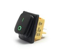 Interruptor basculante de encendido y apagado, 30 A/250 V, 4 pines, DPST, IP67, sellado, impermeable, T85, for barco, automático, marino, con LED, 12 V, 220 V, 30 x 22(Black Paint Green,12 V)