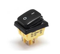 Interruptor basculante de encendido y apagado, 30 A/250 V, 4 pines, DPST, IP67, sellado, impermeable, T85, for barco, automático, marino, con LED, 12 V, 220 V, 30 x 22(Black No LED,12 V)