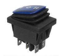 Interruptor basculante de encendido y apagado de 12 V CC 6 terminales para integración en equipos alimentados por CC de 12 V y paneles de control móviles (azul)