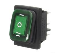 Interruptor basculante de encendido y apagado de 12 V CC 6 terminales para integración en equipos de 12 V CC y paneles de control móviles (verde)