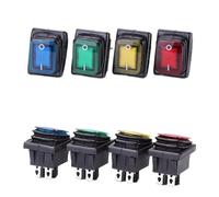 Interruptor basculante de encendido y apagado de 16 A/250 V resistente de 4 pines DPST IP67 sellado impermeable T85 marino con LED 12 V 220 V 30 x 22(Blue,110V)