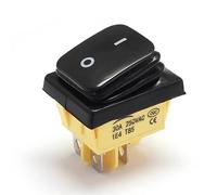 Interruptor basculante de encendido y apagado, resistente, 30 A/250 V, 4 pines, IP67, sellado, T85, for barco, marino, con LED, 12 V, 220 V, 30 x 22, 5 unidades(Black No LED,24V)