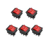 Interruptor basculante de palanca LED KCD1 - Función ON-OFF, 250V/125V AC for paneles de barcos y sistemas RV de alta resistencia(Red 3Pin,10 PCS)