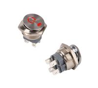 Interruptor basculante de palanca Metal encendido apagado 220v 12v 6v 22mm 2NO 4pin enganche fijo 16A luz LED alta corriente Motor barco coche(Power Red,LATCHING_220V)