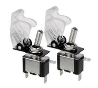 Interruptor basculante de palanca SPST de 12V, luz LED for encendidos, interruptor de luz for coche de carreras, barco, remolque de camión(2pcs white)