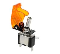 Interruptor basculante de palanca SPST de 12V, luz LED for encendidos, interruptor de luz for coche de carreras, barco, remolque de camión(Yellow)