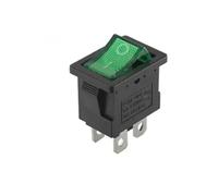 Interruptor basculante de presión KCD1 para embarcaciones (10/30/100 unidades), SPST, encendido/apagado, 2/3/4 pines, / 125 V, 10 A, 2 pines.(Green Light 4Pin,100 PCS)