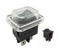 Interruptor Basculante Empotrable 19 x 13 mm, Conmutador Interruptor Pared, con Cubierta Impermeable, (4 Pines) ON-OUS 250 V (1), Pulsador Electrico