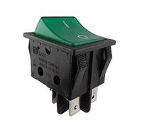 Interruptor basculante empotrable, 2 polos (4 pines) 16 A 250 ~ 28,5 x 21,9 mm, iluminación verde (2)