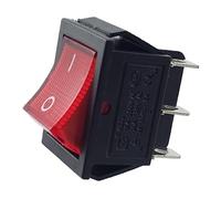 Interruptor basculante empotrable, 2 polos (6 pines), interruptor de conmutación 16 A 250 V CA 28,5 x 21,1 mm, basculante iluminado