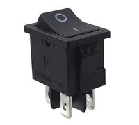 Interruptor basculante empotrable negro, dimensiones del marco 21 x 15 mm, 6 A, 250 V ~ 4 pines