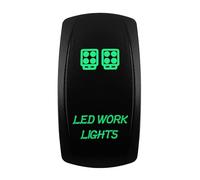 Interruptor basculante for Coche y Barco, 12V/24V, Impermeable, Led Verde, SPST DPDT 20A, for camión ARB/CARLING/NARVA/4x4 JCB(Led Work Light)