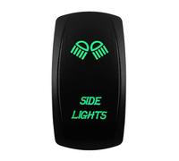 Interruptor basculante for Coche y Barco, 12V/24V, Impermeable, Led Verde, SPST DPDT 20A, for camión ARB/CARLING/NARVA/4x4 JCB(Side Lights)