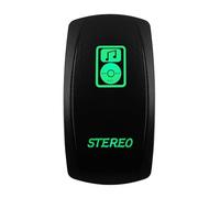 Interruptor basculante for Coche y Barco, 12V/24V, Impermeable, Led Verde, SPST DPDT 20A, for camión ARB/CARLING/NARVA/4x4 JCB(Stereo)