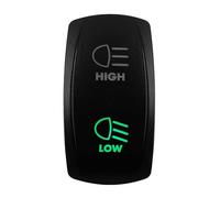 Interruptor basculante for Coche y Barco, 12V/24V, Impermeable, Led Verde, SPST DPDT 20A, for camión ARB/CARLING/NARVA/4x4 JCB(High Low-ON Off ON)