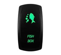 Interruptor basculante for Coche y Barco, 12V/24V, Impermeable, Led Verde, SPST DPDT 20A, for camión ARB/CARLING/NARVA/4x4 JCB(Fish Box)