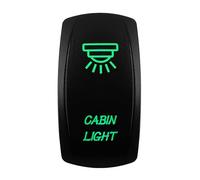 Interruptor basculante for Coche y Barco, 12V/24V, Impermeable, Led Verde, SPST DPDT 20A, for camión ARB/CARLING/NARVA/4x4 JCB(Cabin Light)
