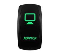 Interruptor basculante for Coche y Barco, 12V/24V, Impermeable, Led Verde, SPST DPDT 20A, for camión ARB/CARLING/NARVA/4x4 JCB(Monitor)