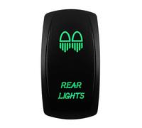 Interruptor basculante for Coche y Barco, 12V/24V, Impermeable, Led Verde, SPST DPDT 20A, for camión ARB/CARLING/NARVA/4x4 JCB(Rear Lights)