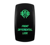 Interruptor basculante for Coche y Barco, 12V/24V, Impermeable, Led Verde, SPST DPDT 20A, for camión ARB/CARLING/NARVA/4x4 JCB(Front Diff Lock)