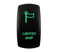 Interruptor basculante for Coche y Barco, 12V/24V, Impermeable, Led Verde, SPST DPDT 20A, for camión ARB/CARLING/NARVA/4x4 JCB(Lighted Whip)