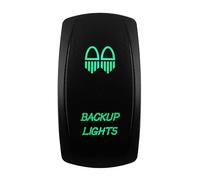 Interruptor basculante for Coche y Barco, 12V/24V, Impermeable, Led Verde, SPST DPDT 20A, for camión ARB/CARLING/NARVA/4x4 JCB(Backup Lights)