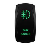 Interruptor basculante for Coche y Barco, 12V/24V, Impermeable, Led Verde, SPST DPDT 20A, for camión ARB/CARLING/NARVA/4x4 JCB(Fog Lights)