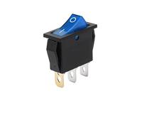 Interruptor basculante iluminado KCD3 de 5/20 piezas, interruptor de luz LED ON OFF de 3 pines y 2 posiciones, 16 A 250 V 220 V con tapa protectora for equipos eléctricos(3Pin Blue,5PCS)