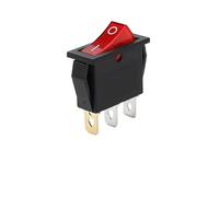Interruptor basculante iluminado KCD3 de 5/20 piezas, interruptor de luz LED ON OFF de 3 pines y 2 posiciones, 16 A 250 V 220 V con tapa protectora for equipos eléctricos(3Pin Red,5PCS)