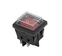 Interruptor basculante iluminado rojo 2 posiciones 4 pines Kcd4 para limpiador de alfombras, electrodoméstico comercial, refrigerador, hervidor eléctrico, dispensador de agua, horno microondas