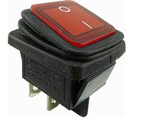 Interruptor basculante impermeable de 2 polos (4 pines) EIN-AUS 250 V 16 A, rojo iluminado (1)
