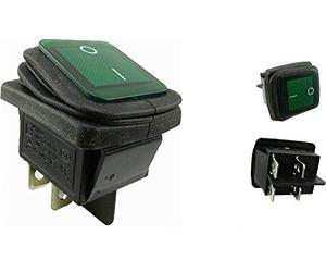 Interruptor Basculante Impermeable de 2 Polos (4 Pines) ON-OUS 250 V 16 A Verde Iluminado (1), Interruptor Conmutador