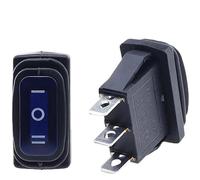 Interruptor basculante impermeable KCD3 ON-OFF/ON-OFF-ON 3 pines, 2/3 posiciones, equipo eléctrico con potencia de iluminación, 15A 250VAC/20A 125VA(ON-OFF-ON BLUE,220 V)