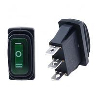 Interruptor basculante impermeable KCD3 ON-OFF/ON-OFF-ON 3 pines, 2/3 posiciones, equipo eléctrico con potencia de iluminación, 15A 250VAC/20A 125VA(ON-OFF-ON GREEN,220 V)