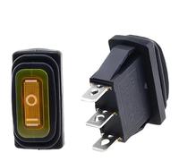 Interruptor basculante impermeable KCD3 ON-OFF/ON-OFF-ON 3 pines, 2/3 posiciones, equipo eléctrico con potencia de iluminación, 15A 250VAC/20A 125VA(ON-OFF-ON YELLOW,12V)