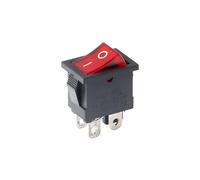 Interruptor basculante KCD1 de 5 piezas, LED blanco y negro, rojo y verde, 2/3/4/6 pines, 2/3 velocidades, encendido/apagado, 10 A, 6 A, KCD1-101(Red LED 4P 2Gear)