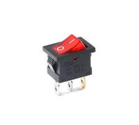 Interruptor basculante KCD1 de 5 piezas, LED blanco y negro, rojo y verde, 2/3/4/6 pines, 2/3 velocidades, encendido/apagado, 10 A, 6 A, KCD1-101(Red LED 3P 2Gear)