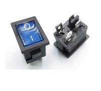 Interruptor basculante KCD1 de encendido, tipo barco, de 2, 3 y 4 pines, 15 x 21 mm, 10 A, 125 V, 5/20 unidades(4Pin Blue LED,20PCS)