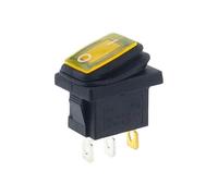 Interruptor basculante KCD1 for barco o coche, 6 A/10 A, 250 V/125 V CA, encendido/apagado, 250 V CA, 6 A, 125 V CA, 10 A, con luz LED, 220 V, 10 unidades(ON-OFF 3PIN YELLOW)