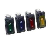 Interruptor basculante KCD3 de 35 x 17,5 mm, 2/3 pines, for equipos eléctricos, 15 A, 250 V/20 A, 125 V, for barco, con luz, 10 unidades(Blue on-off,220V)