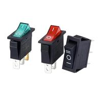 Interruptor basculante KCD3 de encendido y apagado, 2 posiciones, 3 pines, equipo eléctrico con interruptor de encendido y apagado, 16 A, 250 V/20 A, 125 V CA, 10 unidades(2D 3PIN Blue)