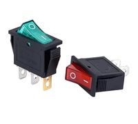 Interruptor basculante KCD3 ON-OFF equipo eléctrico de 2/3 pines con interruptor de encendido de luz 16A 250VAC/ 20A 125VAC(3Pin Red Dot,5PCS)