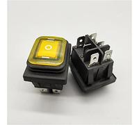 Interruptor basculante KCD4-203 20A/250VAC 30x22 a prueba de agua 6 pines DPDT ON Off ON 12V 220V luz LED verde rojo(Giallo,220V)