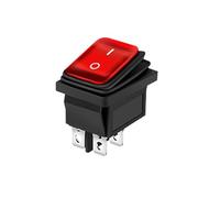 Interruptor basculante KCD4 de 2/3 posiciones, 4 pines/6 pines, equipo eléctrico con interruptor de encendido de lámpara, 16 A, 250 V CA/20 A, 125 V CA, 10 unidades(KCD4-201NW Red)