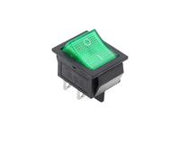 Interruptor basculante KCD4 de 2 posiciones y 4/6 pines, con luz, 16 A, 250 V CA/20 A, 125 V CA, paquete de 10(4Pin Green Light)