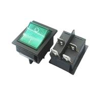 Interruptor basculante KCD4 de 2 posiciones y 4 pines, iluminado, for equipos eléctricos, 16 A, 250 V CA/20 A, 125 V CA.(Green)