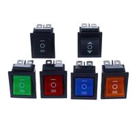 Interruptor basculante KCD4 de 5 piezas, encendido/apagado/encendido, 3 posiciones, 6 pines, con luz, 16 A, 250 V CA/20 A, 125 V CA(Black-On-Off-On,5PCS)