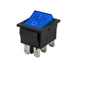 Interruptor basculante KCD4 de 5 piezas, encendido y apagado, 2 posiciones, 4/6 pines, equipo eléctrico con interruptor de encendido de luz, tapa de interruptor, 16 A, 250 V CA/20 A, 125 V(KCD4 Blue 6